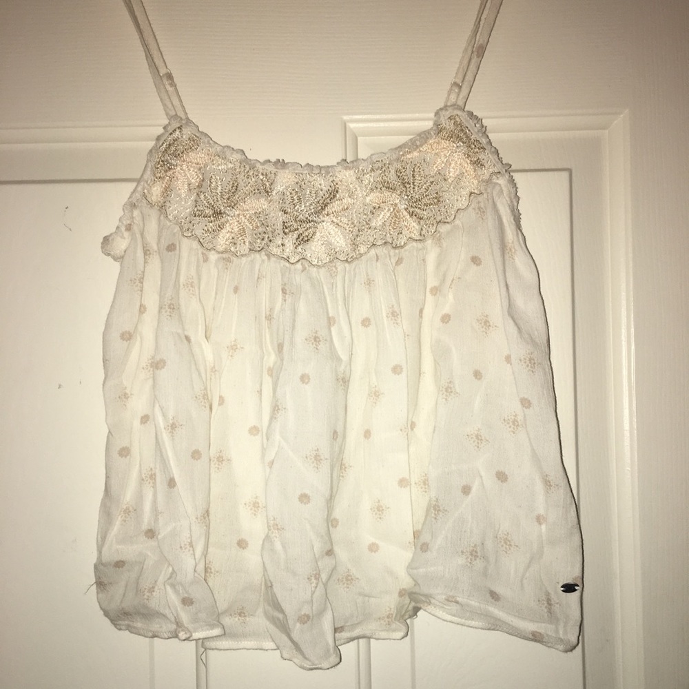 American Eagle cream and gold tank - Picture 3 of 6